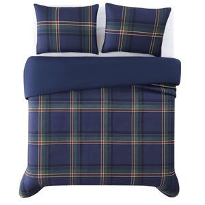 Truly Soft -  3pc Full/Queen Bronson Plaid Comforter  Blue